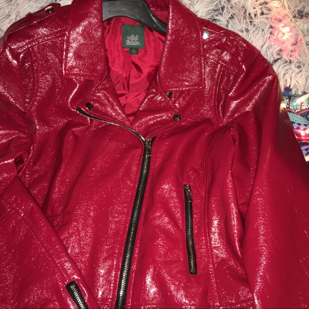 Red leather jacket❤️